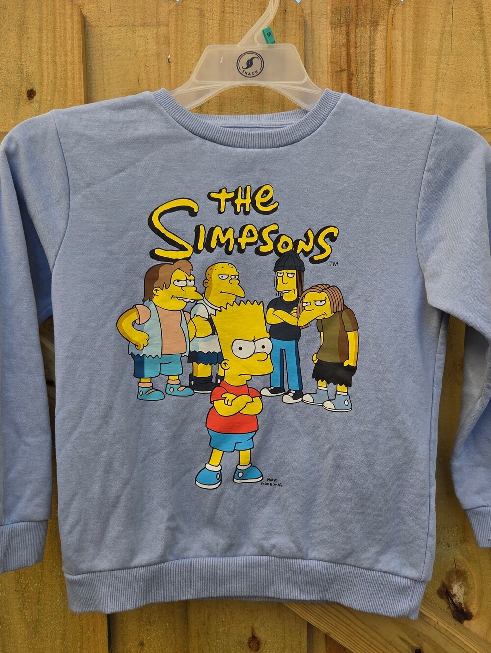 The Simpsons Bart Simpson Boys Blue Fleece Pullover Crewneck Sweatshirt 9-10
